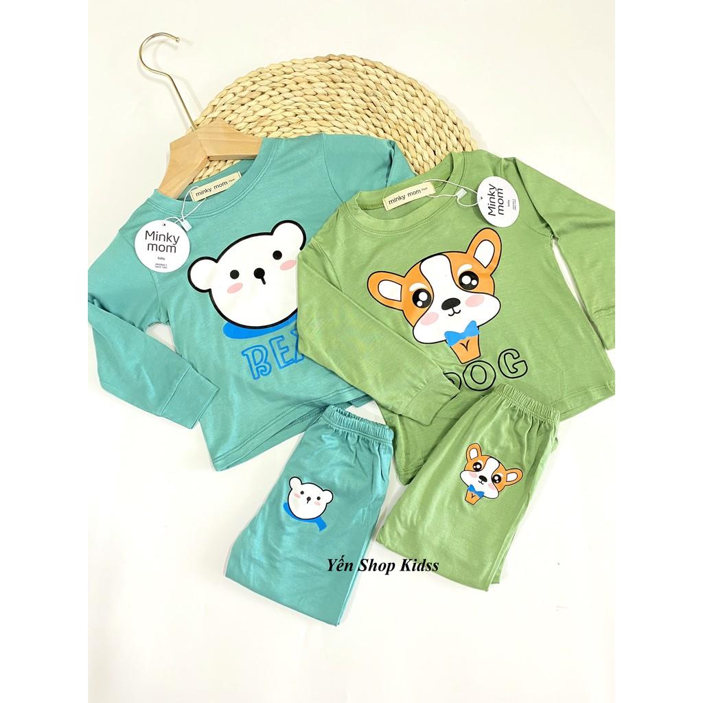 Bộ Dài Tay Minky Mom Chất Thun Lạnh Họa Tiết Cực Đẹp Cho Bé