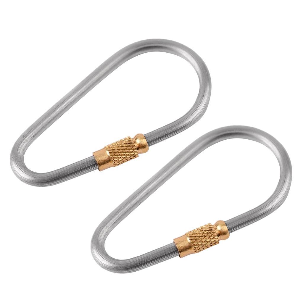 2-6pack 2 Piece D-ring Titanium Alloy Screw Lock Carabiner Clip Hook Keychain C