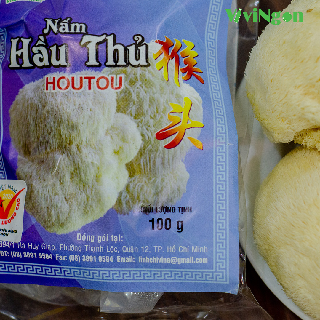 Nấm hầu thủ (nấm đầu khỉ) khô gói 100g - Tốt cho não và hệ thần kinh, bảo vệ dạ dày - Lion's mane mushroom