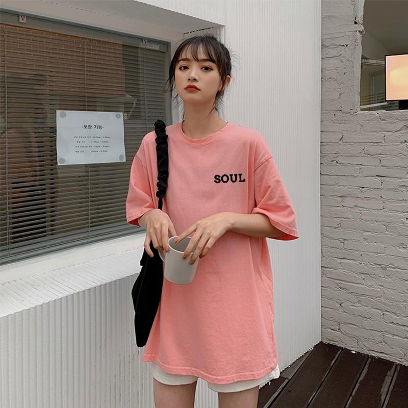 Áo phông nam nữ unisex tay lỡ thun form rộng SOUL teen cổ tròn oversize cotton giá rẻ màu đen trắng tee pull freesize