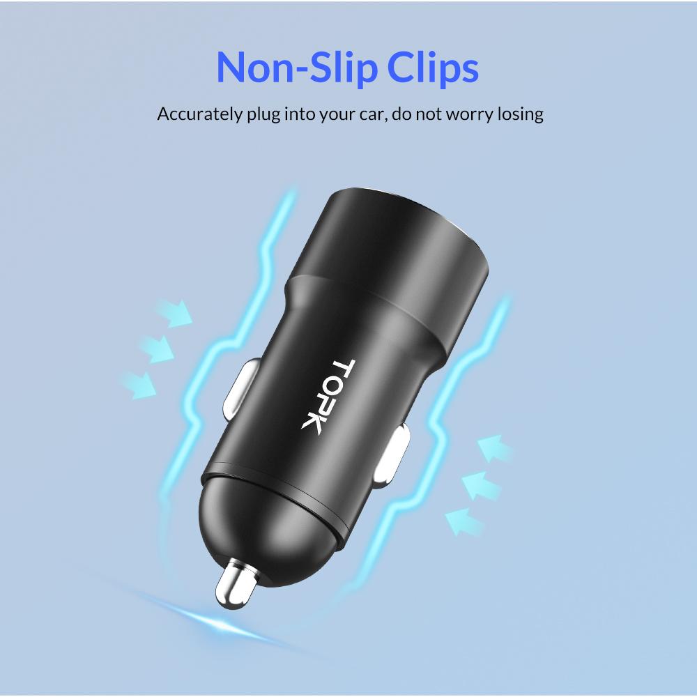 Tẩu sạc xe hơi TOPK G102Q USB 3.0, Sạc nhanh QC3.0 cho iPhone, Samsung, Xiaomi, Huawei - Hàng nhập khẩu