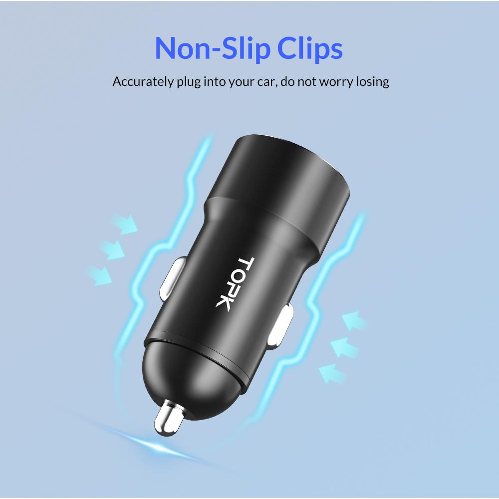 Tẩu sạc xe hơi TOPK G102Q USB 3.0, Sạc nhanh QC3.0 cho iPhone, Samsung, Xiaomi, Huawei - Hàng nhập khẩu