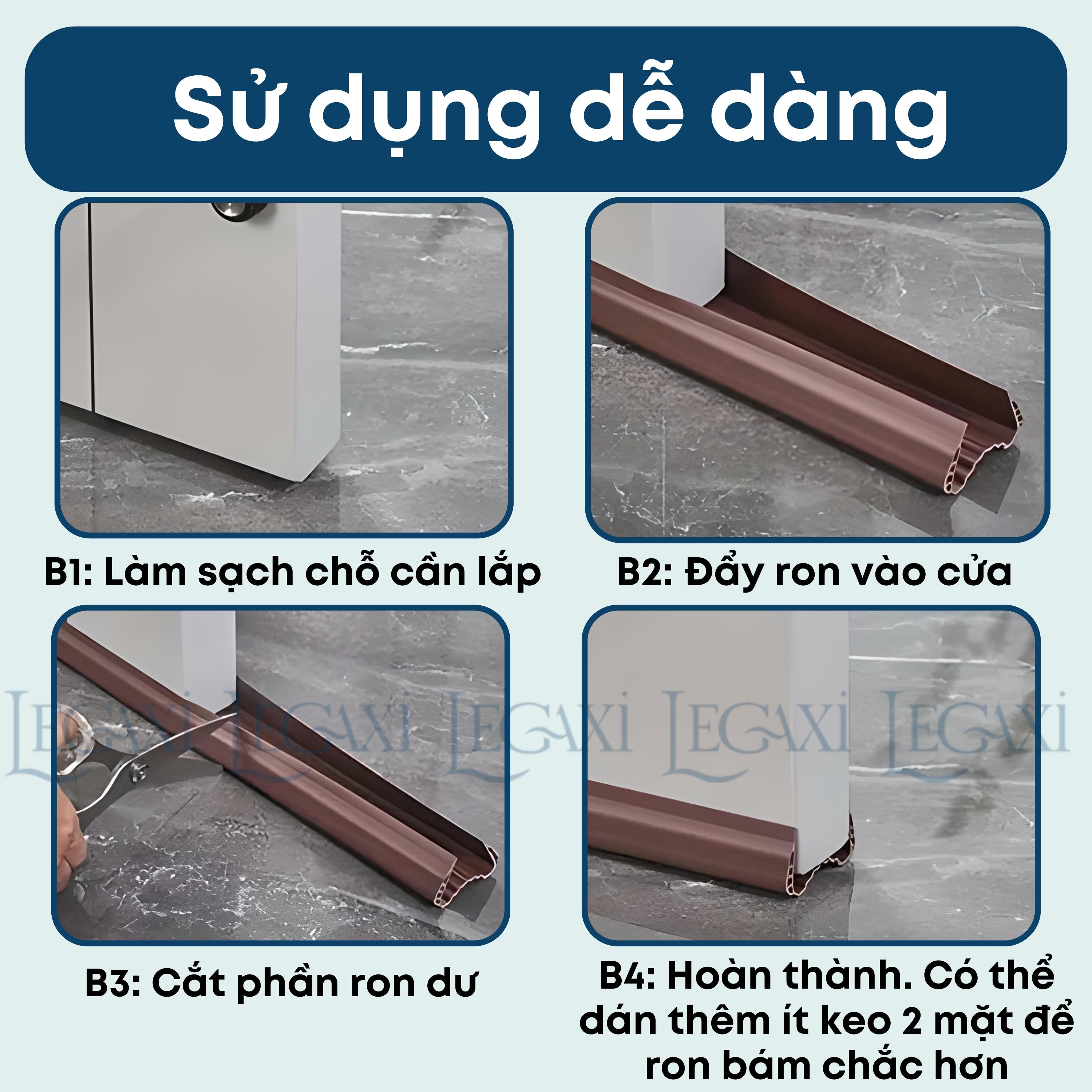 1 Mét ron cửa W, thanh chặn cửa, chắn khe hở chân cửa ngăn côn trùng, bụi, ngắn thoát hơi máy lạnh Legaxi