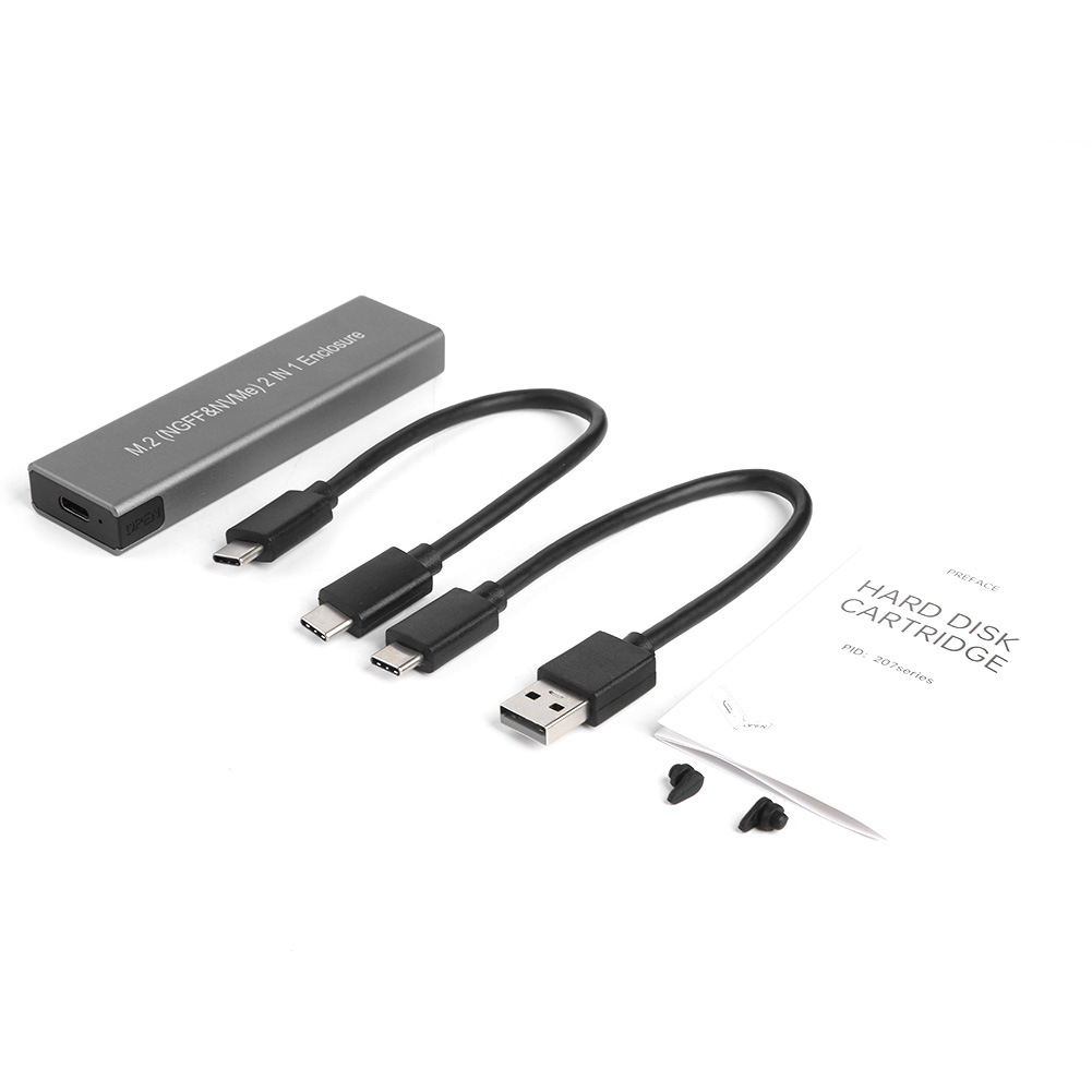 M.2 NVME/NGFF to USB 3.1 Enclosure Adapter M.2 SSD Case for 2230/2242/2260/2280 NVMe SSD 2TB