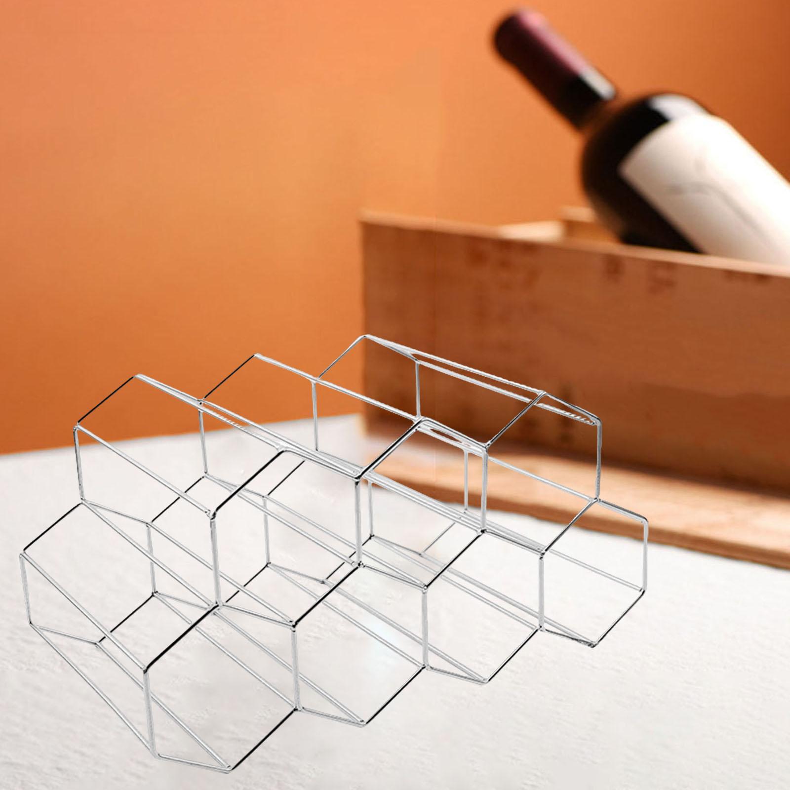 Tabletop Wine Rack Wine Holder for Home Decor White+Rose Gold