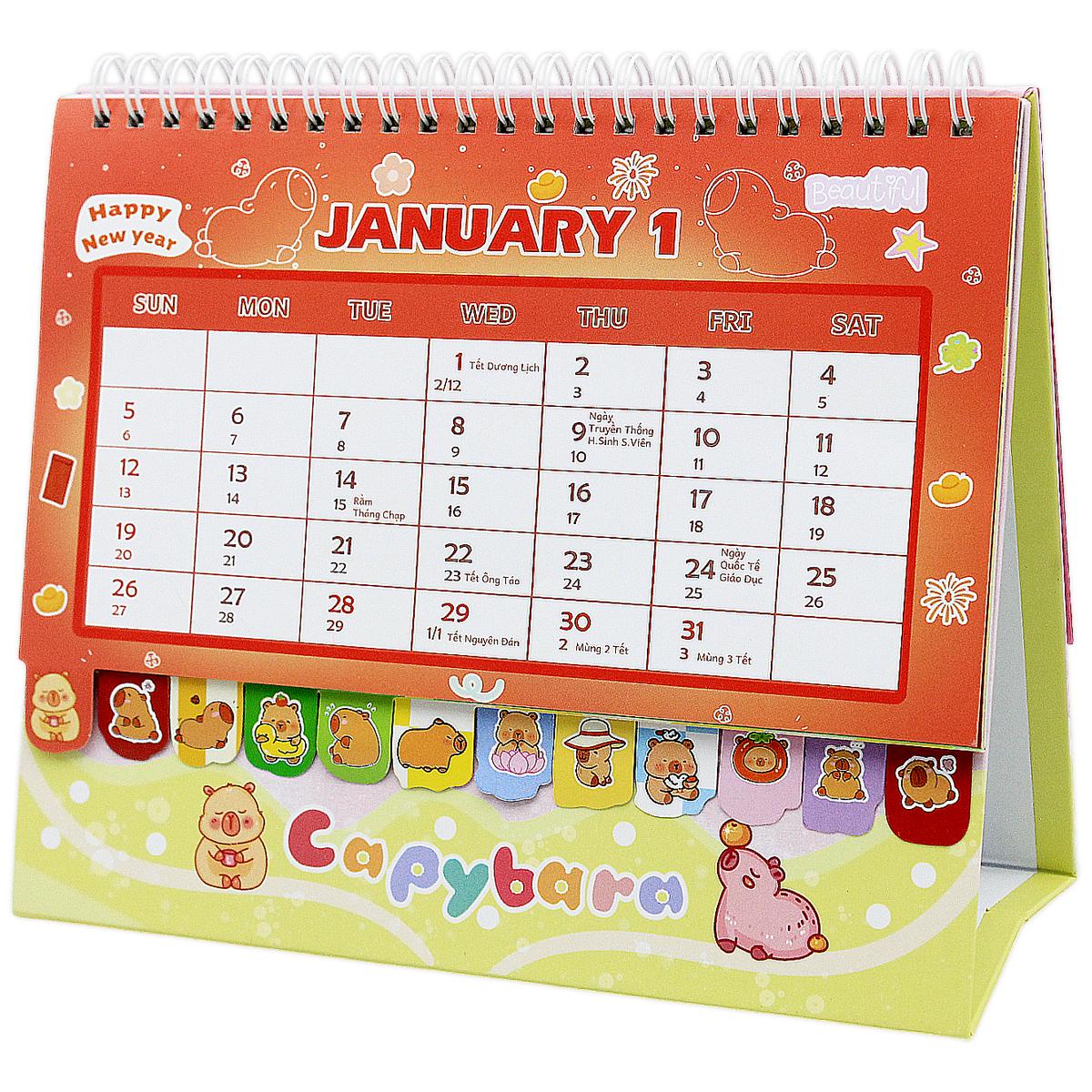 Lịch Để Bàn - Capybara Funny Time - 2025-GDPN-APYBARA