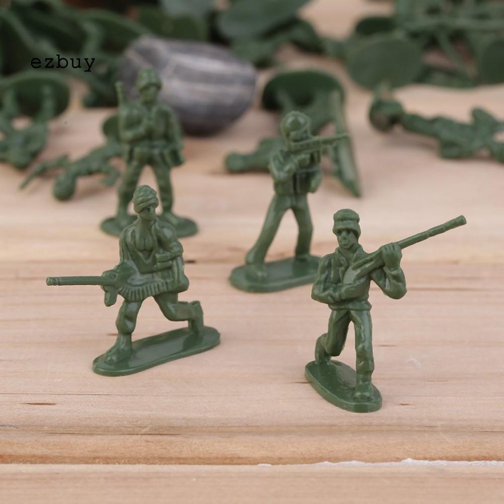 【EY】100Pcs Military Plastic Simulation Army Soldiers Model Kids Toy Collection Gift