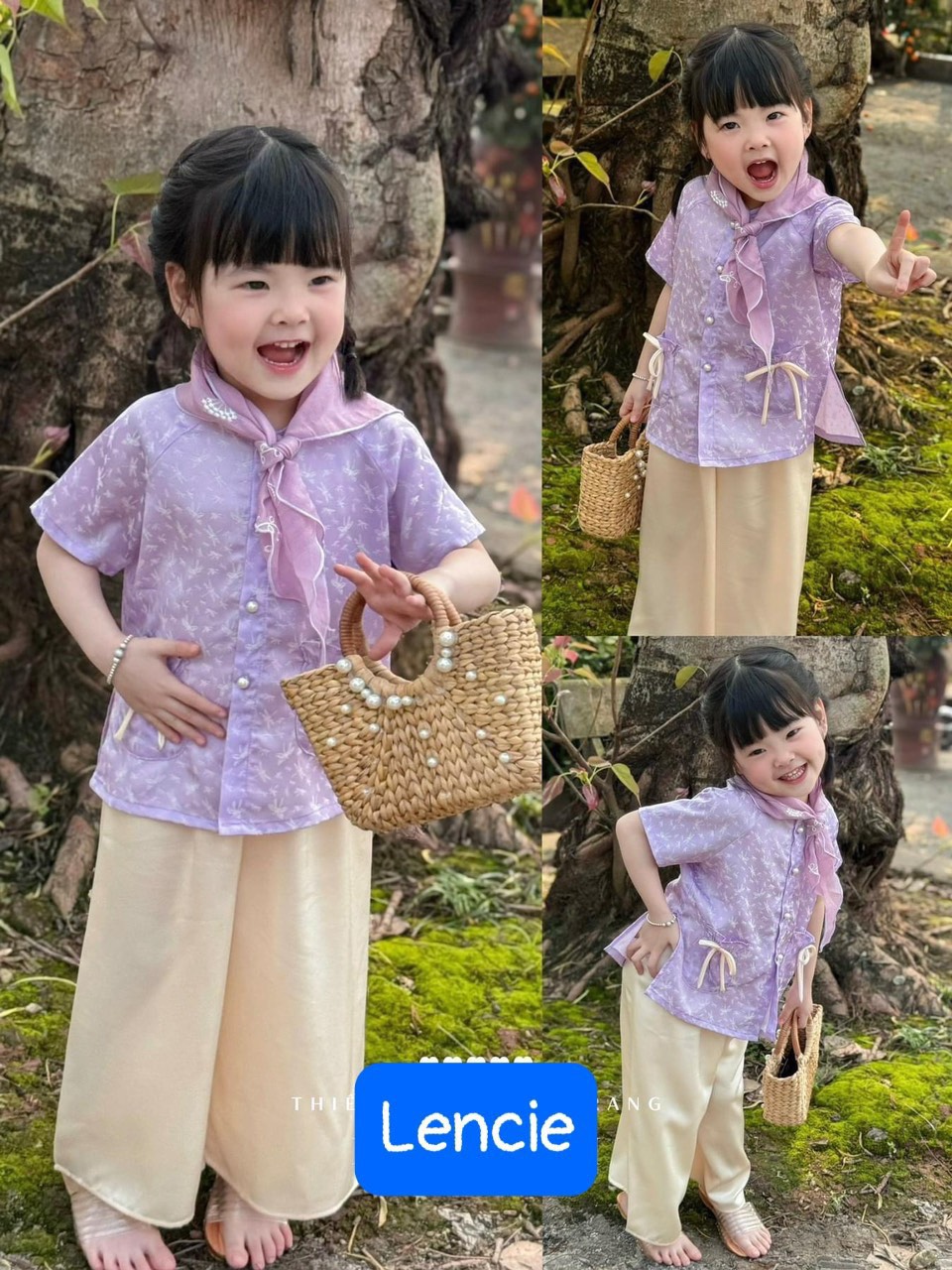 Nguyên set đồ bà ba cho bé gái mẫu vải gấm đi chơi biểu diễn đẹp từ 12-40kg hàng thiết kế (không kèm khăn)