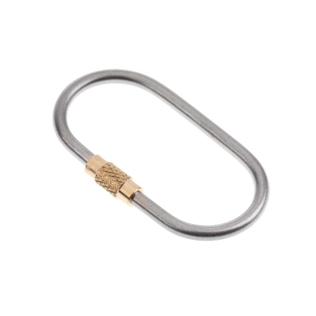 Mini Titanium Alloy Carabiner O Shape Locking Keychain Key Ring Tool