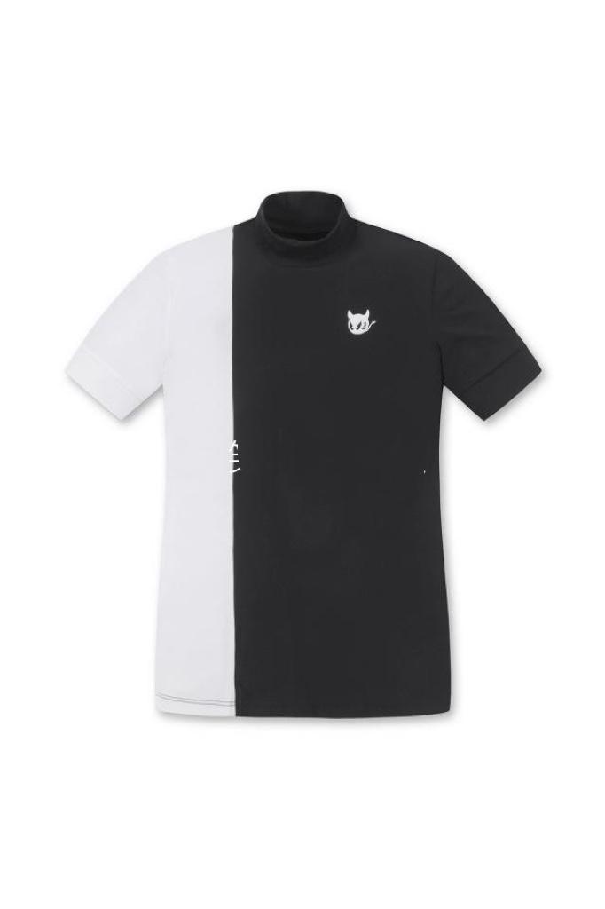 WAAC Golf Jersey Collar Collar cổ áo cao mùa hè Mới Hàn Quốc nguyên bản độc thân nữ Color: Black Size: L