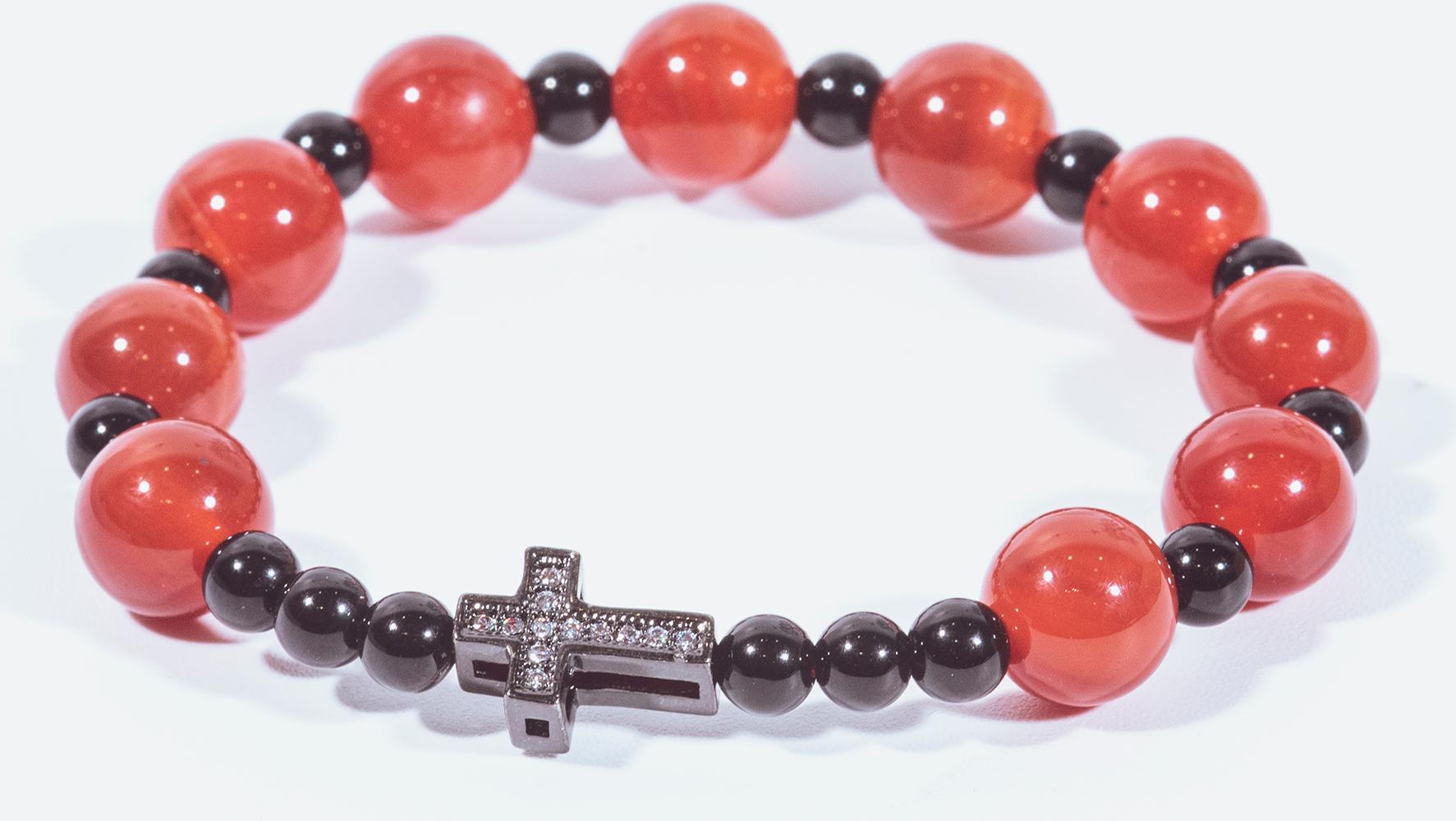 Vòng Chuỗi Mân Côi dành cho Mẹ và Bé đá Mã Não Đỏ Tự nhiên - BRRAG01 - VIETGEMSTONES