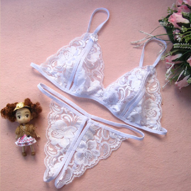 Set Bikini Áo Ngực 2 Dây Không Gọng Và Quần Lót Nữ Lọt Khe Thêu Ren Nhiều Màu Gợi Cảm SB02 Freesize Dưới 60kg