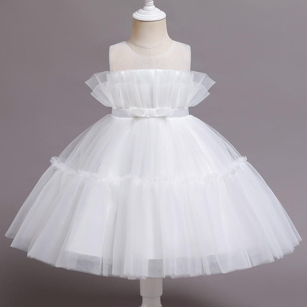 DC24 Size80-120 (6-22kg) Đầm công chúa cao cấp (Đầm voan xoè 3 tầng vải lụa dự tiệc đám cưới) hàng quảng châu