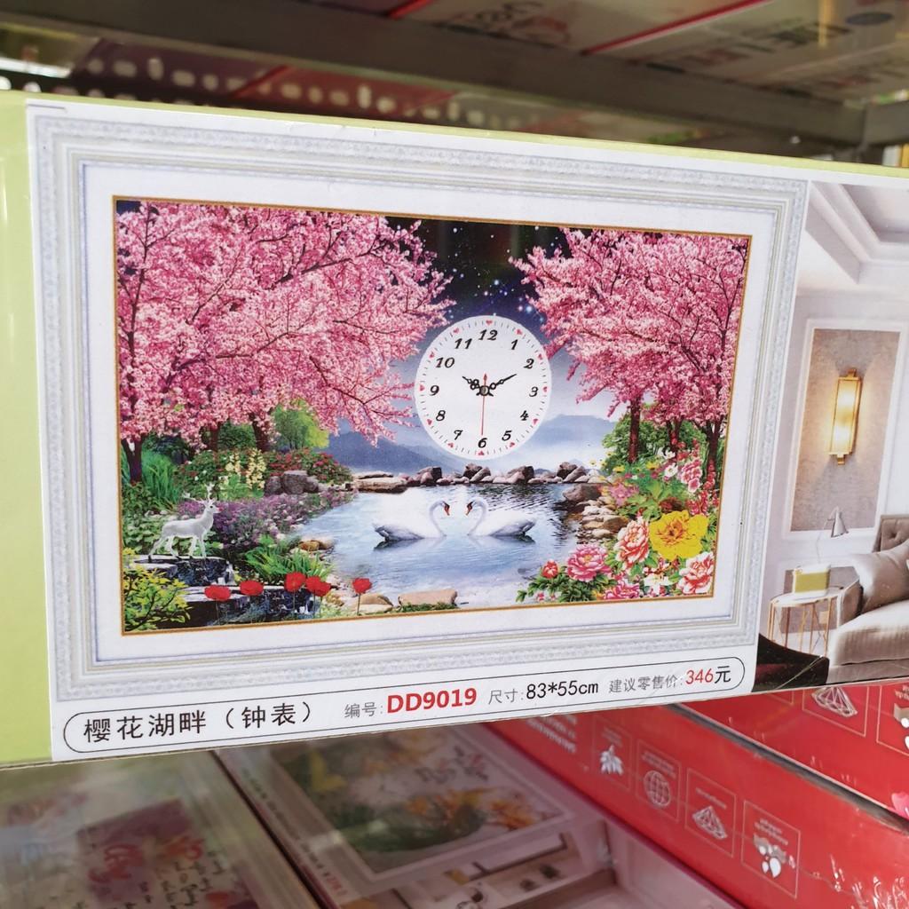 Tranh Đính Đá VỢ CHỒNG THIÊN NGA . Kích Thước: 83cm x 55cm