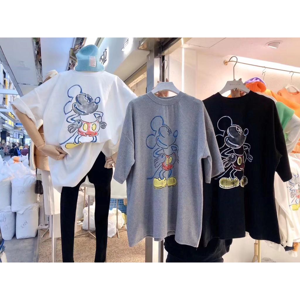 Áo Phông Nữ Uzzang Mùa Hè Hình Mickey 2021