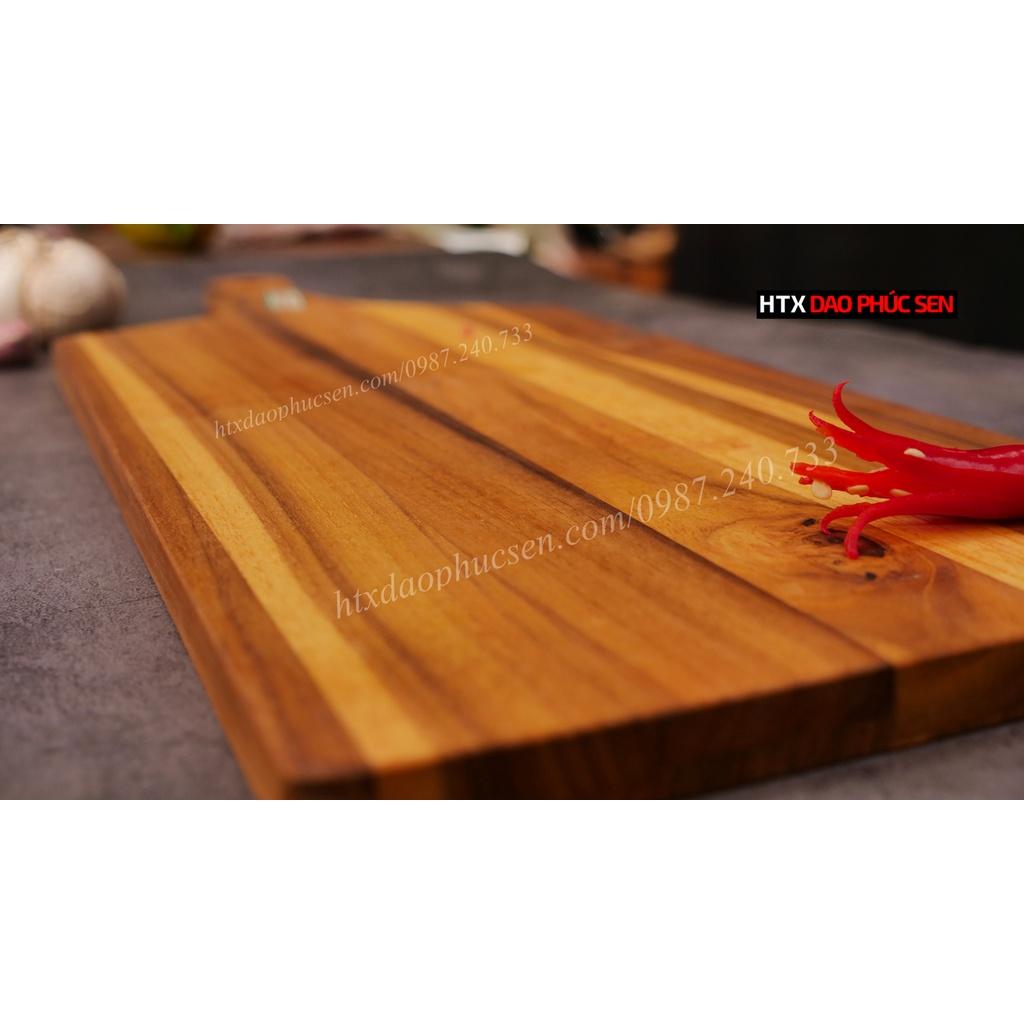 Thớt Gỗ Teak Cao Cấp - Cắt Thái, Trang Trí - 50x20x1,4cm - CNTC03 | HTX DAO PHÚC SEN