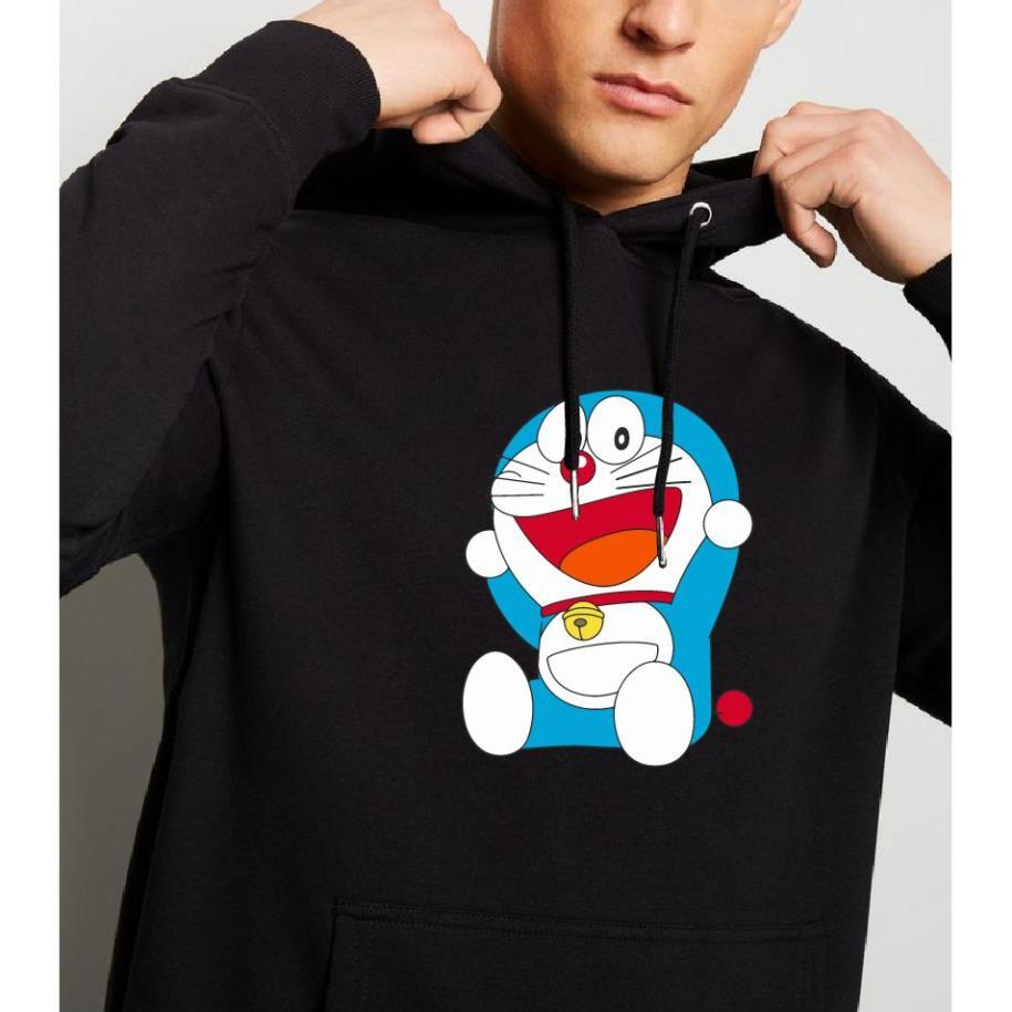 HOT- Áo nỉ Hoodie thu đông hoạt hình Doremon form suông rộng có mũ unisex áo cực chất