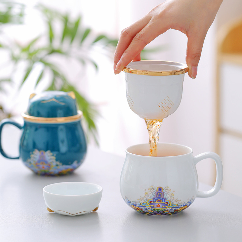 Cốc Uống Trà Hình Mèo Thần Tài Xinh Yêu