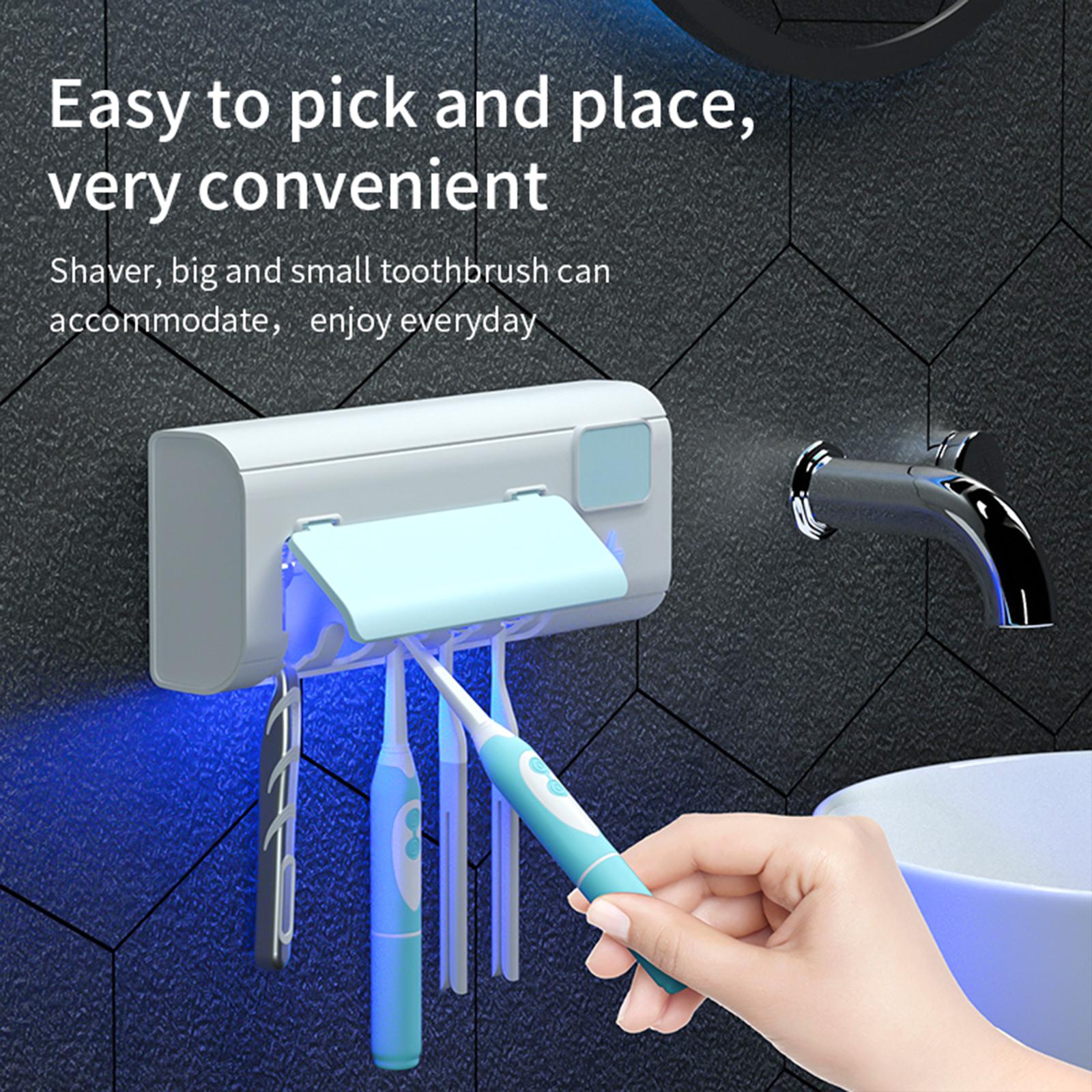 Máy tiệt trùng tia UV kèm Giá treo bàn chải đánh răng,máy làm sạch bàn chải đánh răng sạc USB