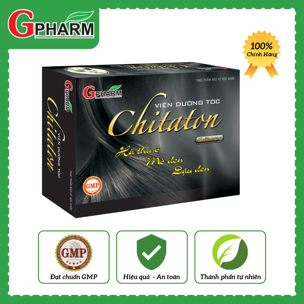 Viên Dưỡng Tóc CHITATON hỗ trợ bổ huyết giúp đen tóc, nuôi dưỡng tóc chắc khỏe, giảm rụng tóc, tóc bạc sớm