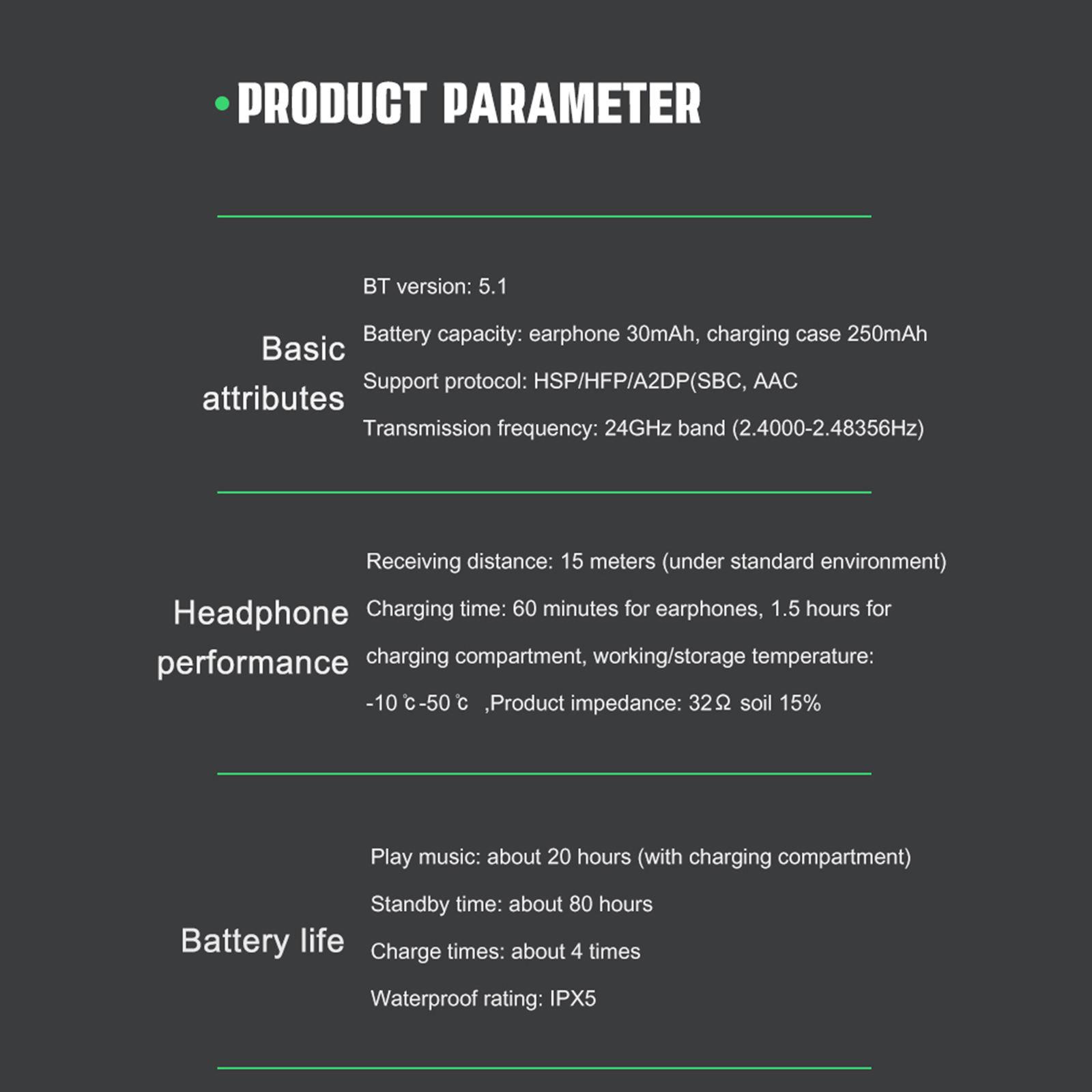 Bluetooth Gaming Wireless Earbuds IPX5 Waterproof for Sport Running Workout