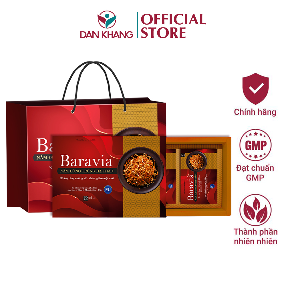 Baravia Nấm Đông Trùng Hạ Thảo Dân Khang Hỗ Trợ Tăng Cường Sức Khỏe Giảm Mệt Mỏi
