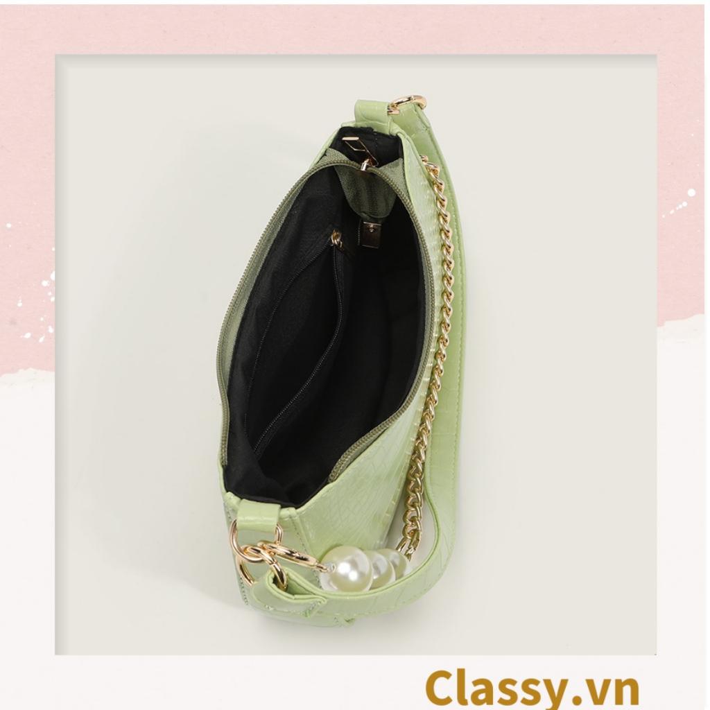 TÚI ĐEO VAI, TÚI KẸP NÁCH Classy DA CAO CẤP KIỂU DÁNG VINTAGE PHỐI XÍCH SANG CHẢNH