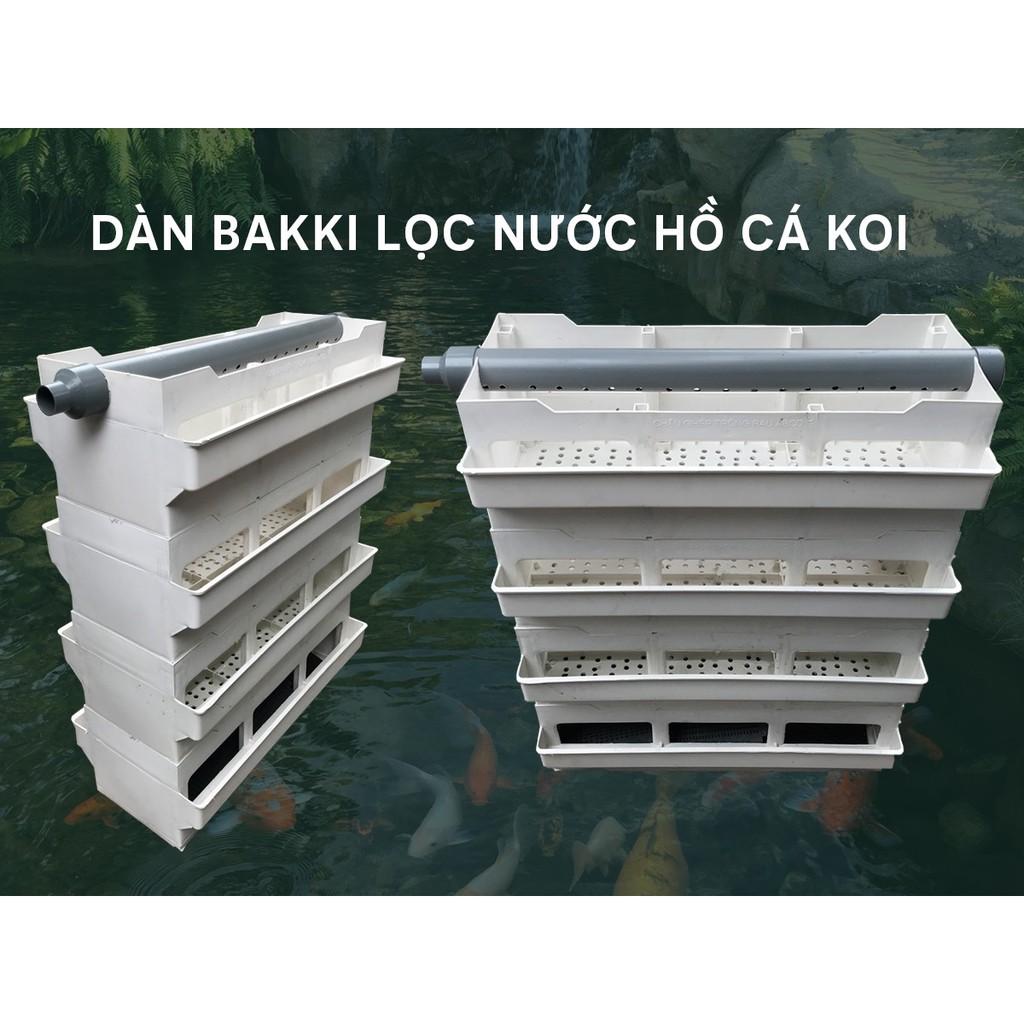 Baki 1 tầng trắng/đen kt 68x33x24cm, Khay lọc dàn mưa cho hồ koi