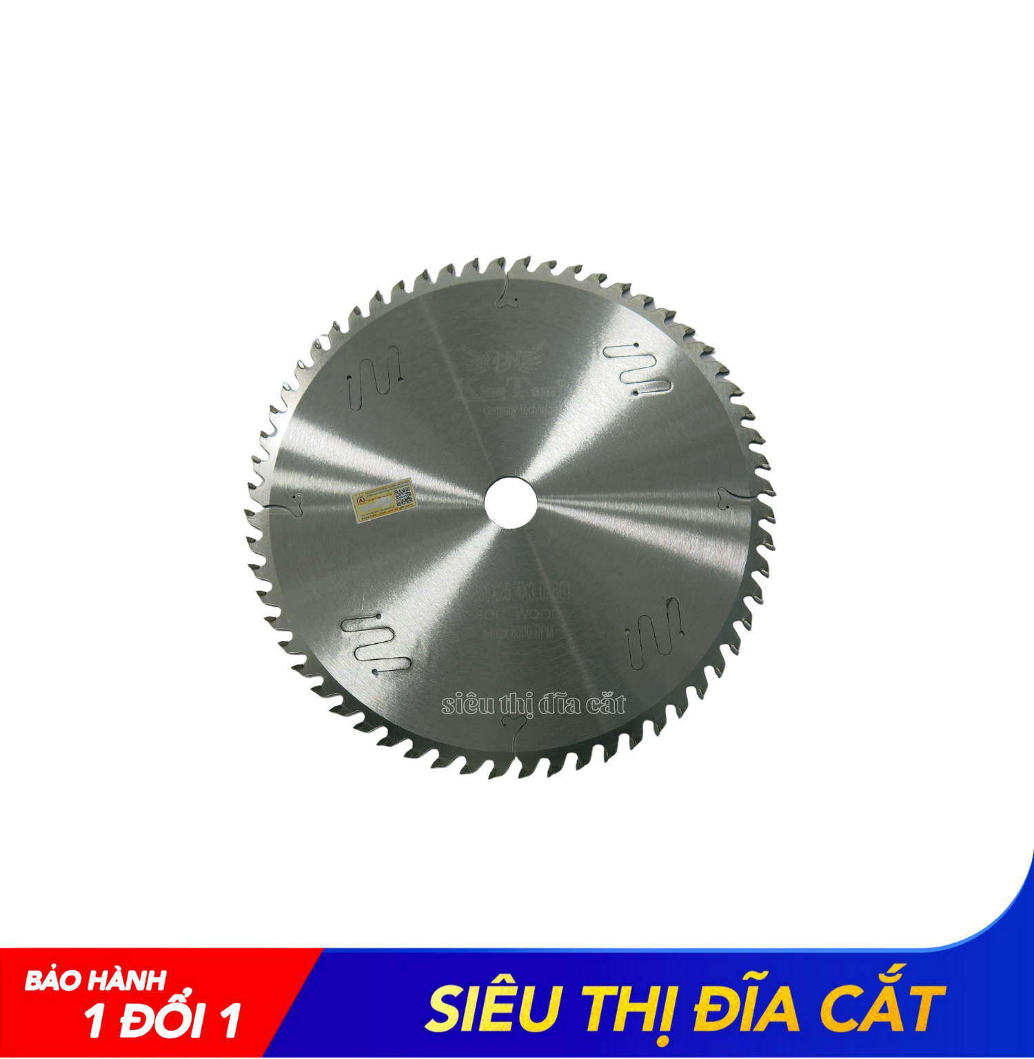 Lưỡi Cắt Gỗ Cao Cấp Khe Laser 255-60 Răng KingTom - Chuyên Gỗ Cứng, Gỗ Có Đinh