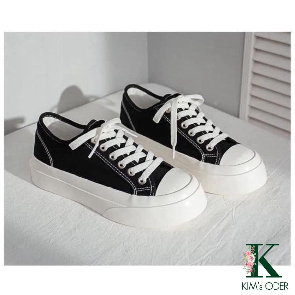 Giày thể thao nữ sneaker đế bằng bánh mì basic độn đế vải canvas bata màu pastel phong cách Ulzzang Hàn Quốc đủ size