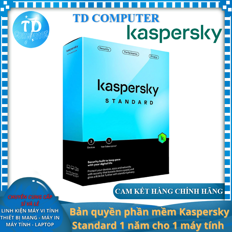 Bản quyền phần mềm diệt Virus Kaspersky Standard 1 năm cho 1 máy tính KL10414UCFS - Hàng chính hãng
