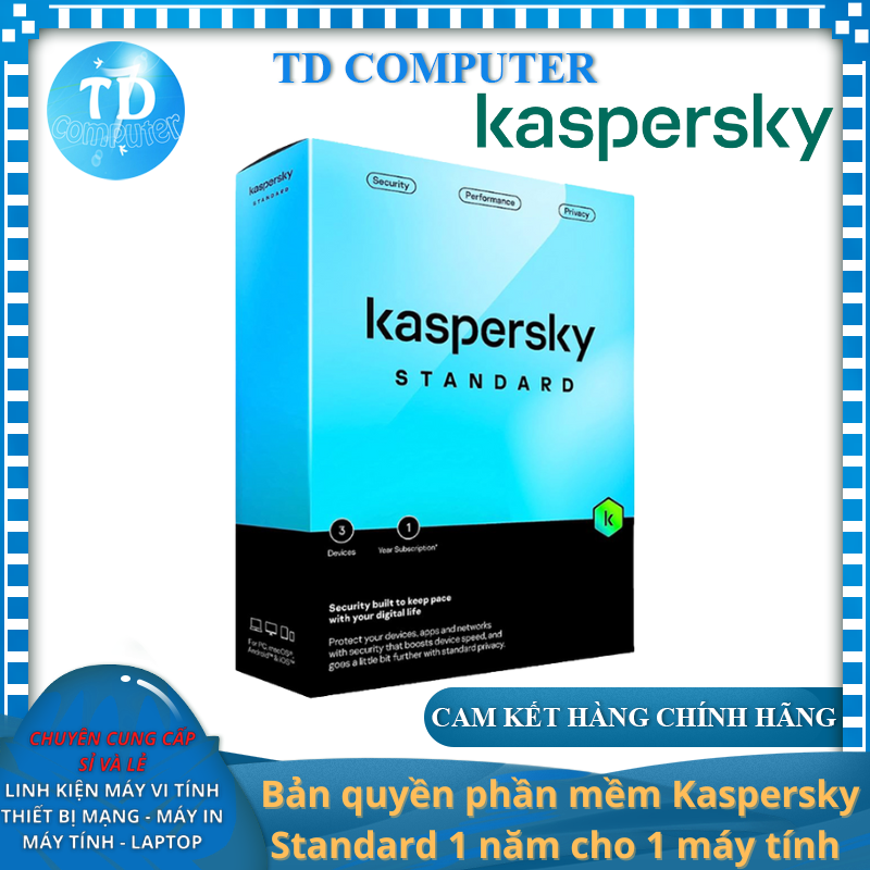 Bản quyền phần mềm diệt Virus Kaspersky Standard 1 năm cho 1 máy tính - Hàng chính hãng