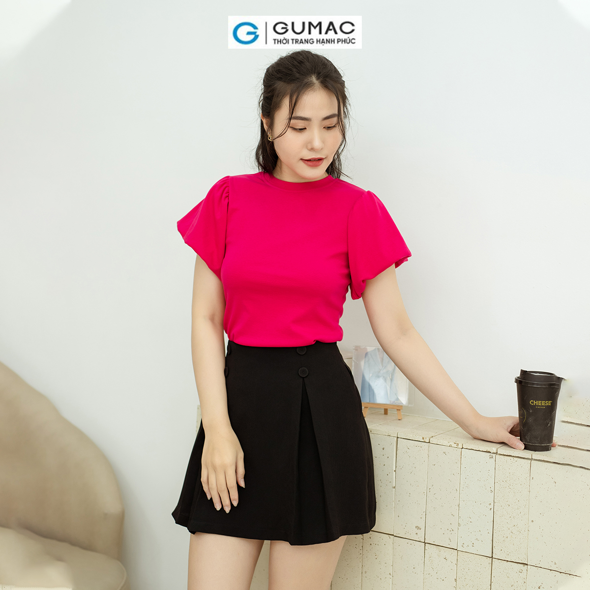 Quần váy đính nút GUMAC QD08057