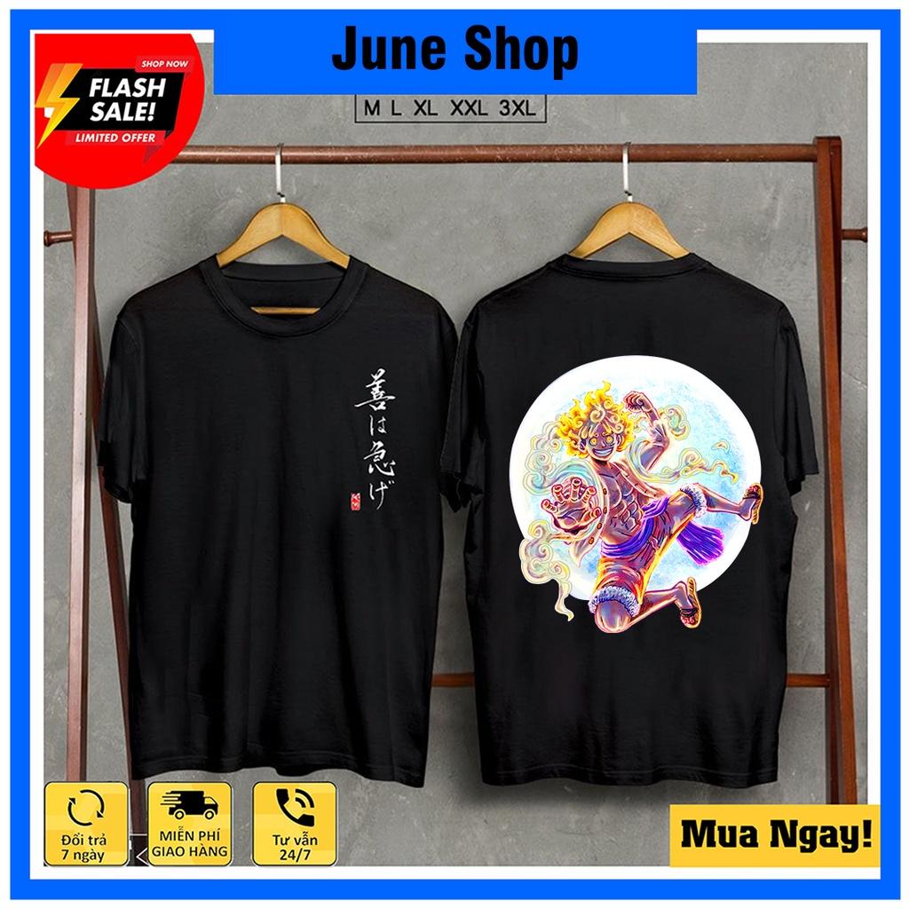 Áo thun Luffy Gear 5, Áo One Piece mẫu mới siêu độc màu đen, trắng cộc tay cực chất