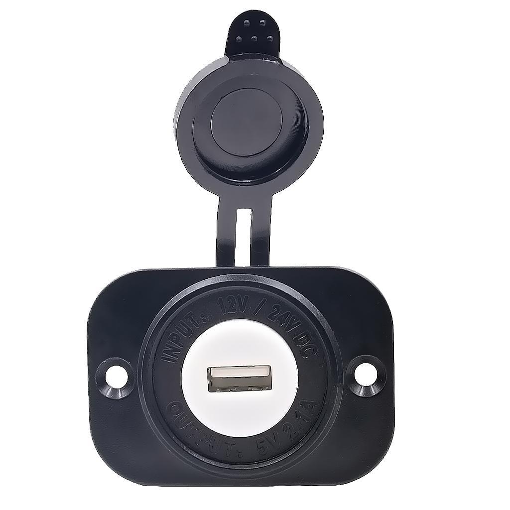 2.1A 5V Phone GPS USB Power Supply Socket for 12-24V Car Motorcycle SUV Boat