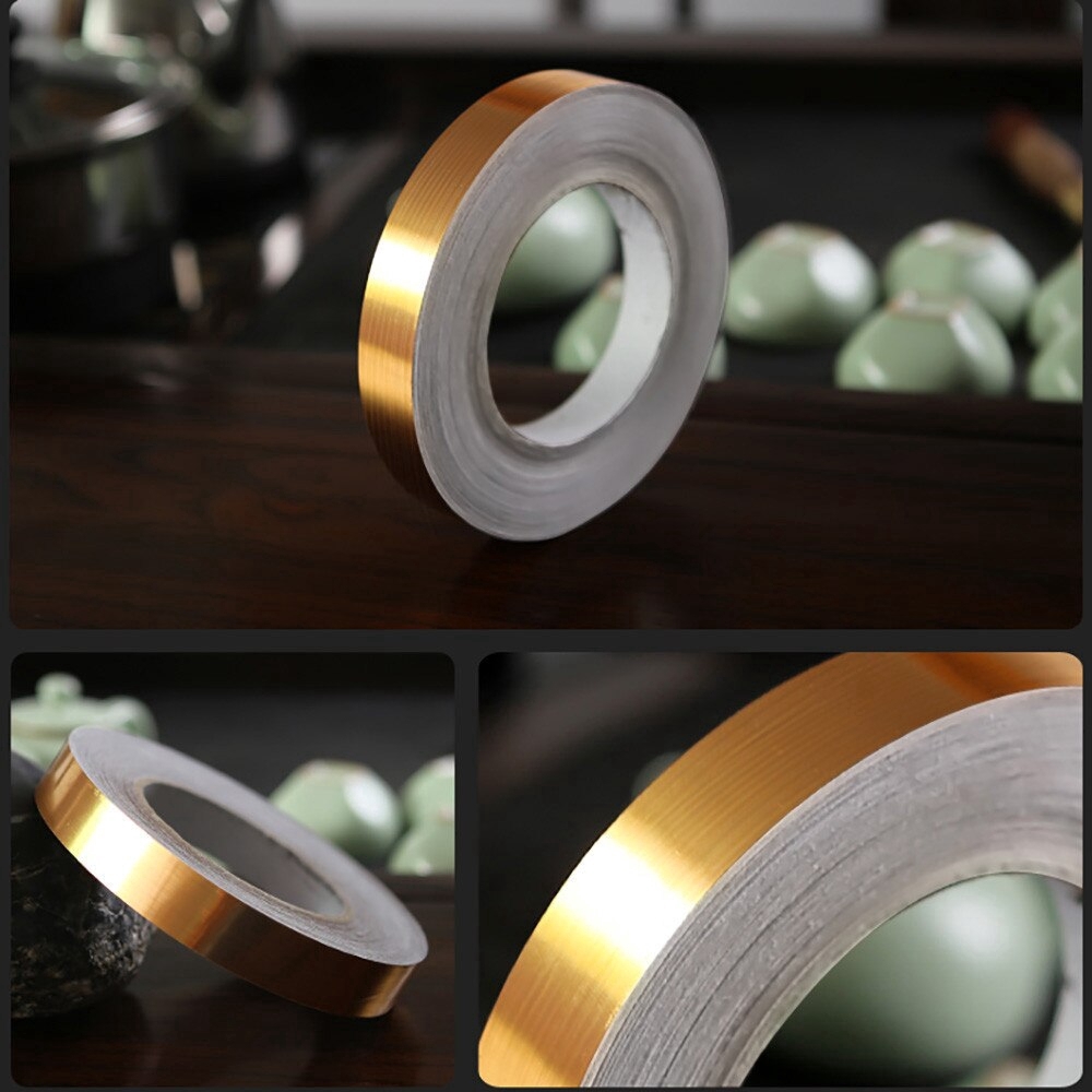 50 mét băng keo dán gạch men vàng kim sang trọng trang trí nhà cửa, không thấm nước bản 0.5cm và 1 cm