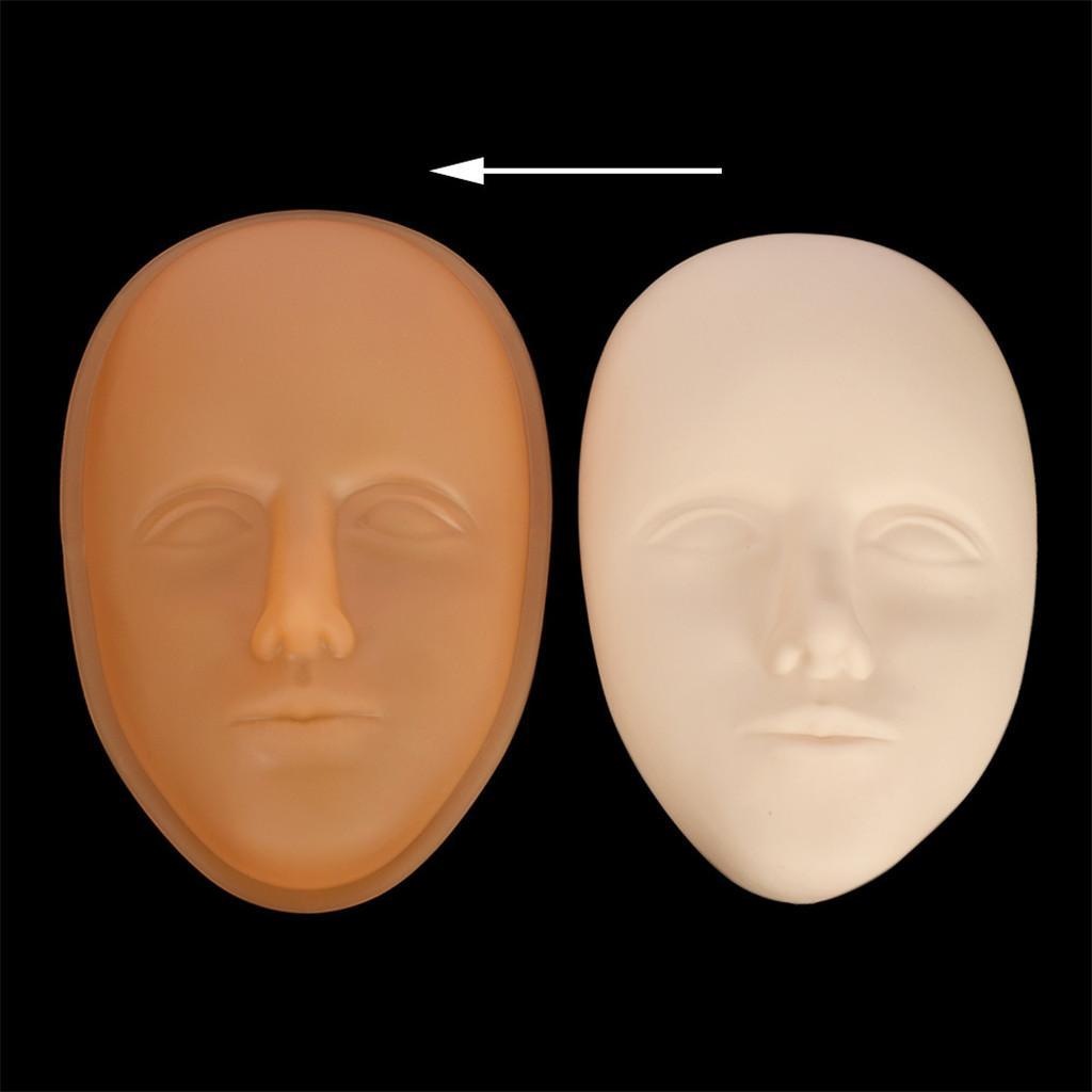 Reusable 5D Silicone Human Face Practice Skin w/Base for