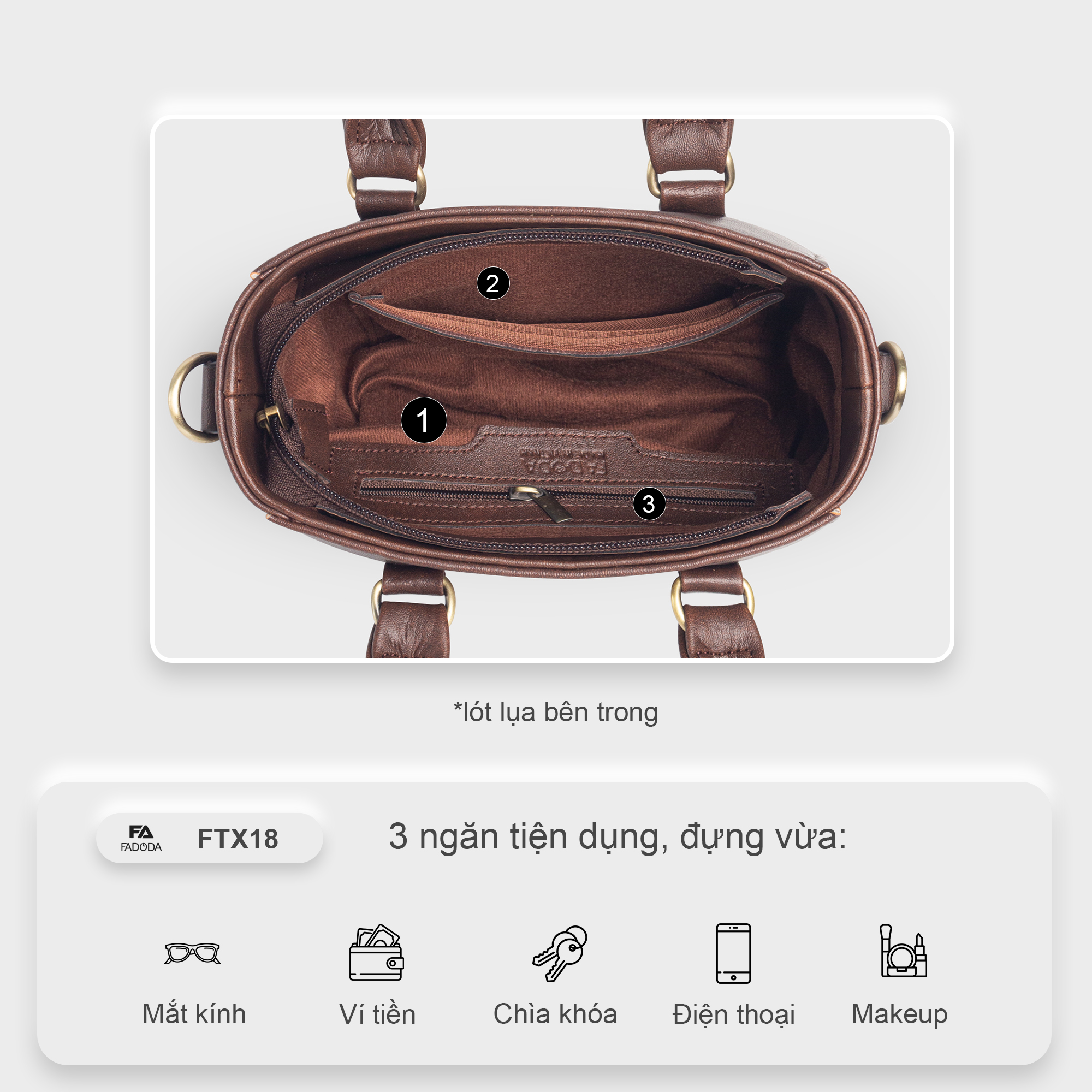 Túi xách nữ mini đeo chéo cao cấp FADODA-FTX18