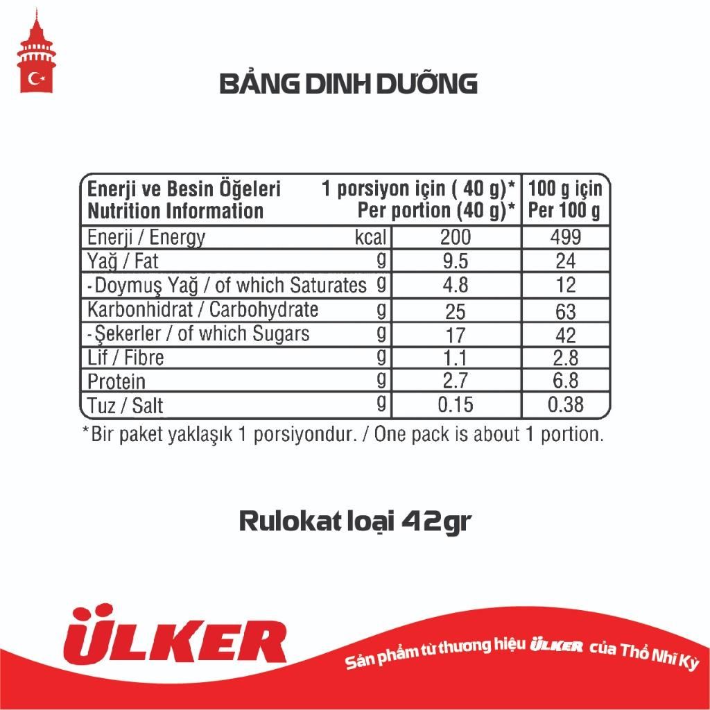 Bánh quế ULKER RULOKAT vị Sô cô la hạt phỉ 42g