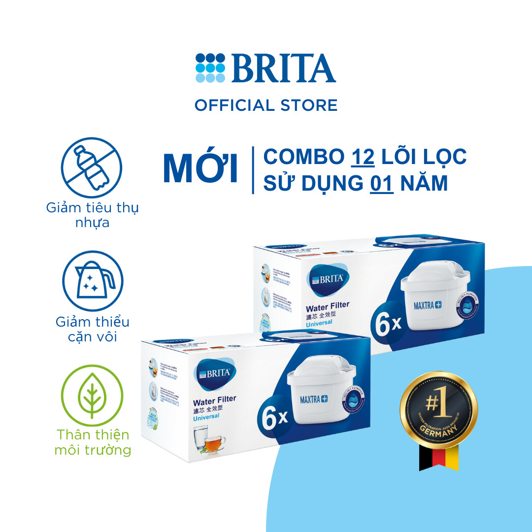 Combo 2 hộp lõi lọc Brita  Maxtra Plus (2 hộp pack 6 = 12 lõi)