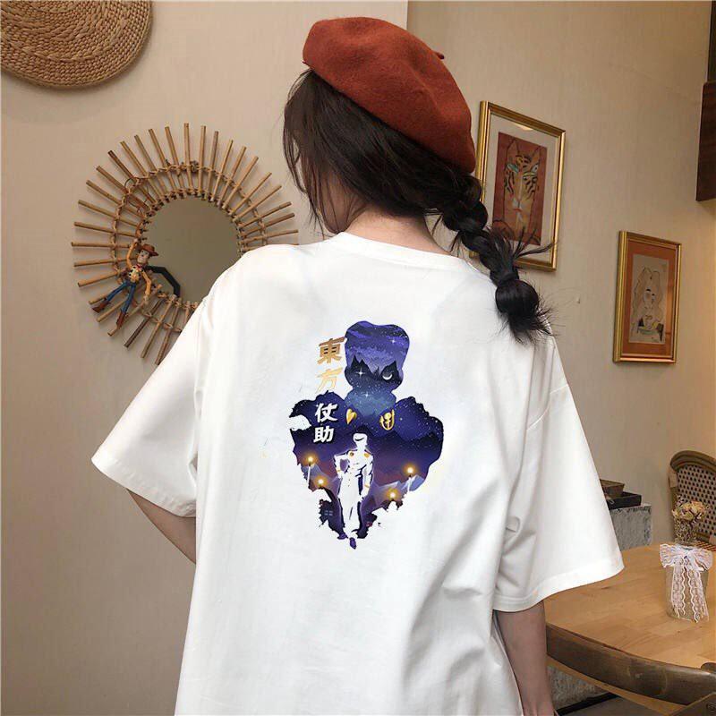 Áo thun tay lỡ form rộng họa tiết phong cách Nhật Bản vải dày mịn 2020T2454