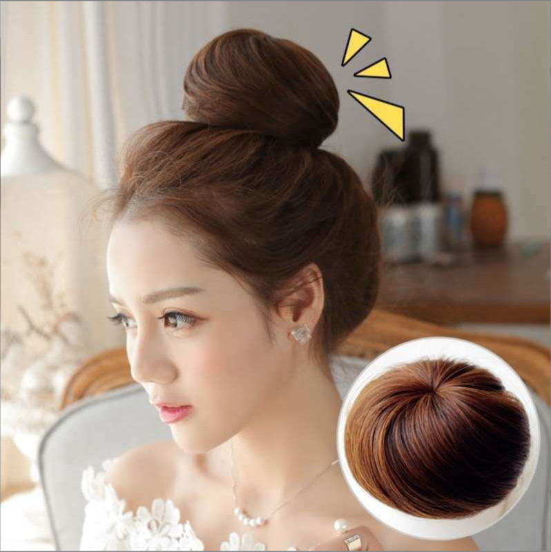 Tóc giả búi tròn sang trọng, Búi tóc giả trung niên, Tóc búi tỏi dễ thương