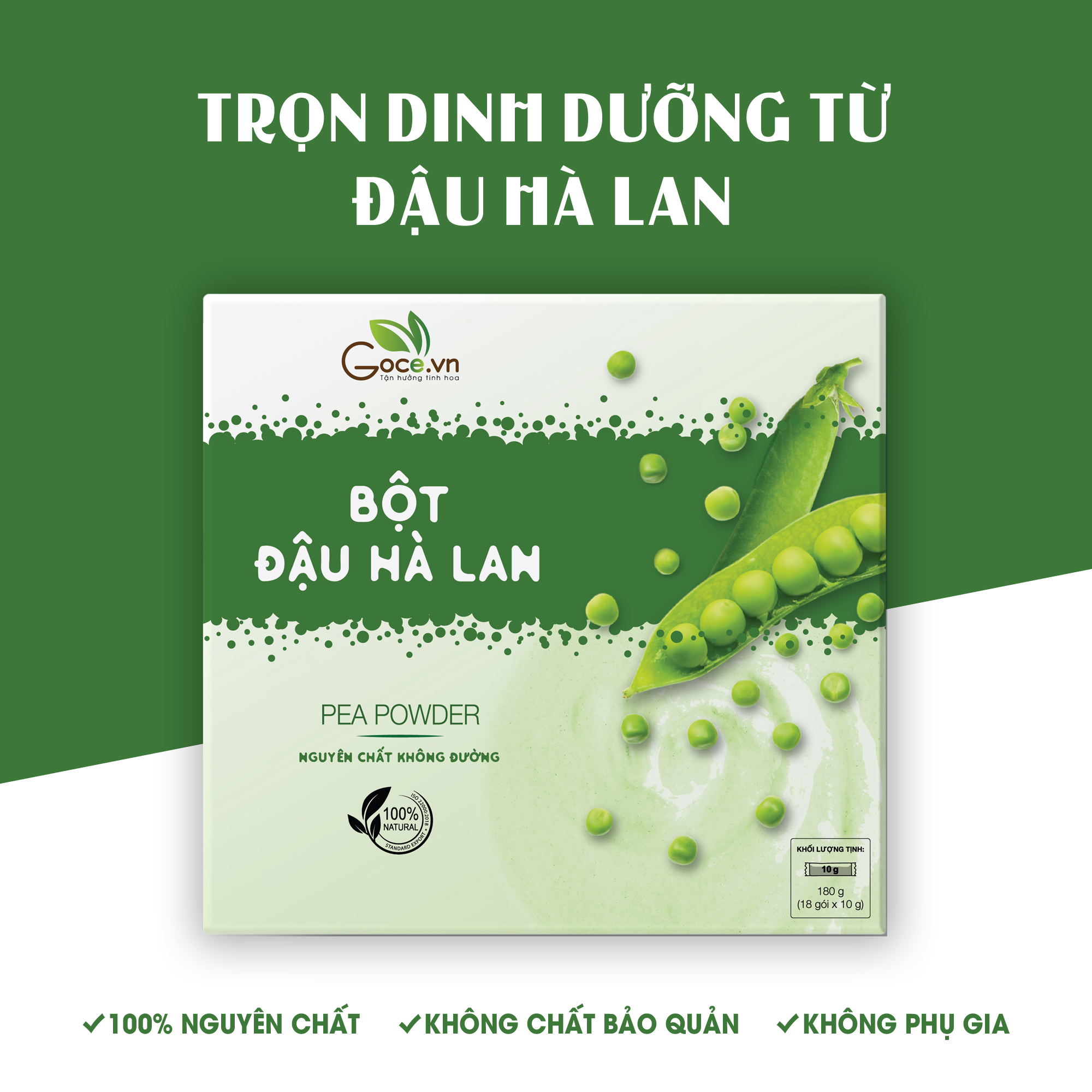 Bột đậu hà lan nguyên chất Goce - 180g (18 gói x 10g)