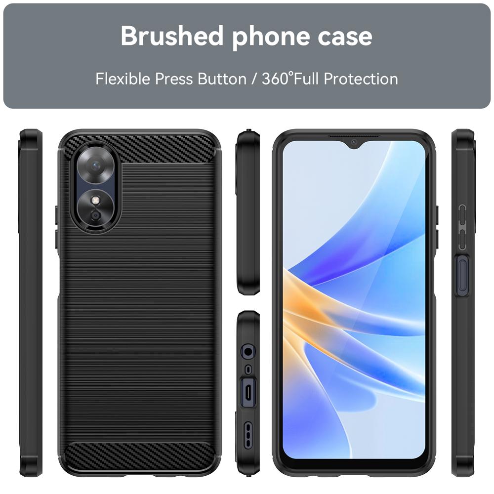 Ốp lưng cho Oppo A17 A17K silicone mềm Carbone phay xước chống sốc chống vân tay