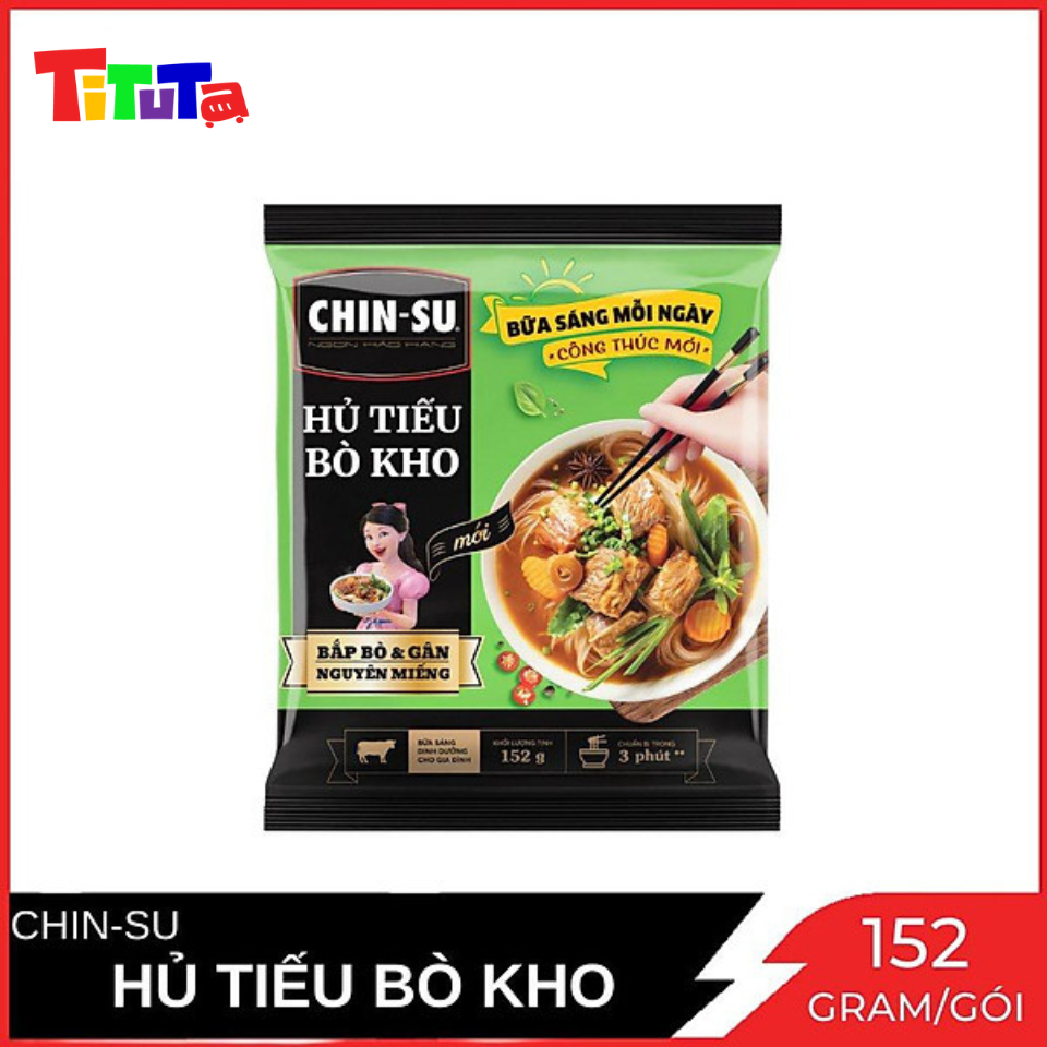 Bữa ăn sáng CHIN-SU với Thịt thật nguyên miếng HỦ TIẾU BÒ KHO - GÓI