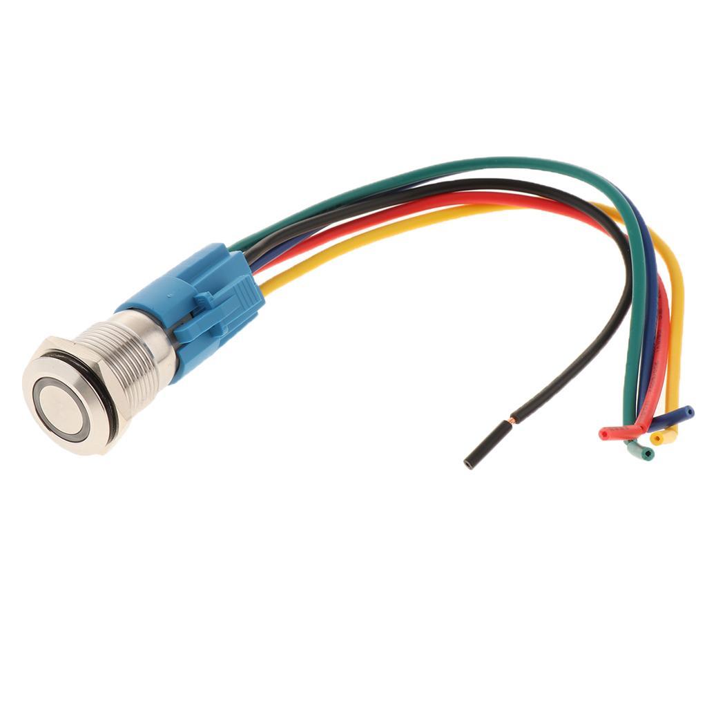 16mm DC 12V Momentary Stainless Steel Self- Push Button Switch Red