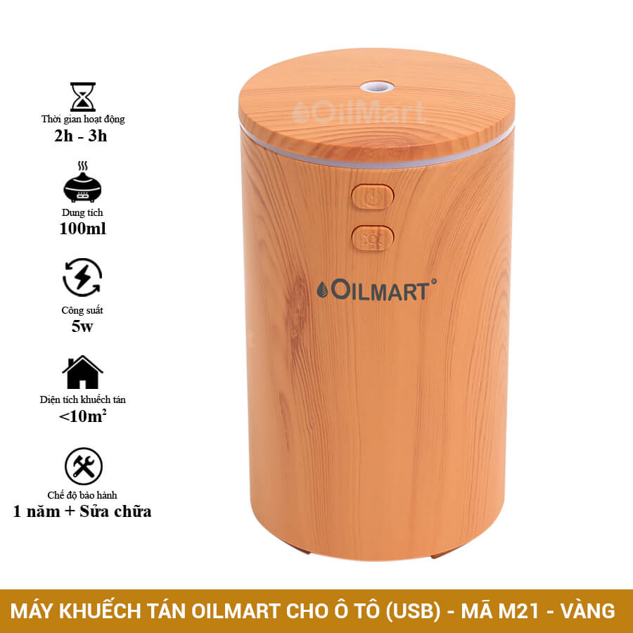 Máy Khuếch Tán Tinh Dầu Oilmart Ly Dành Cho Ô Tô - 6W 100ml