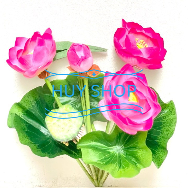 Hoa giả trang trí - Bụi Hoa SEN  vải cao cấp