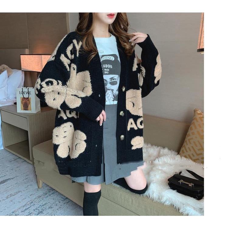 Áo Khoác Len Cardigan Nữ From Rộng Dáng Dài Đẹp - Hàng Quảng Châu Cao Cấp