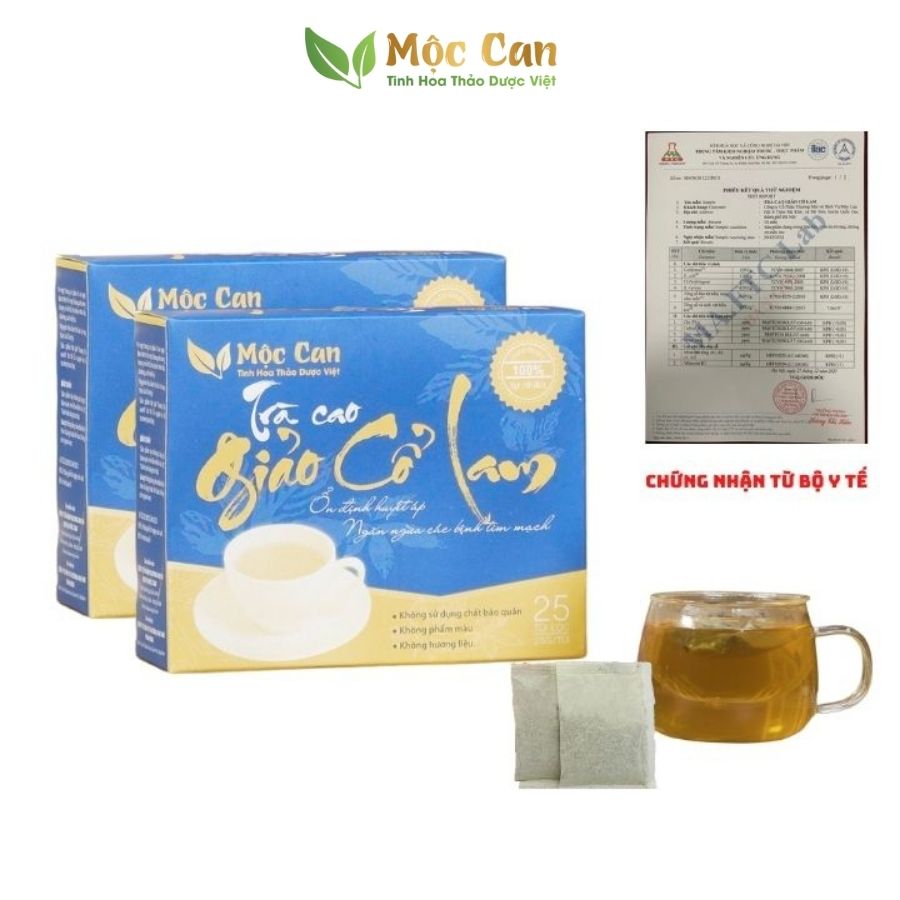 Trà Cao Giảo Cổ Lam Mộc Can túi lọc ổn định huyết áp,ngăn ngừa các bệnh về tim mạch hộp 25 gói